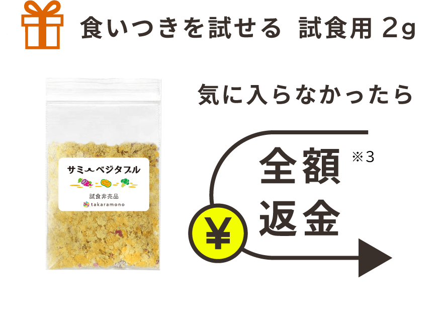 食いつきを試せる試食用2g