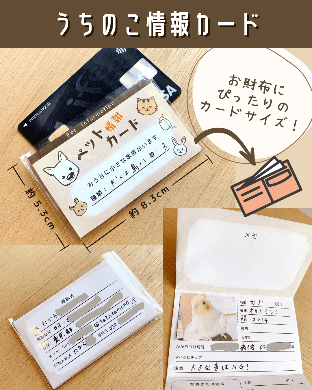 防災カード（携帯型）例